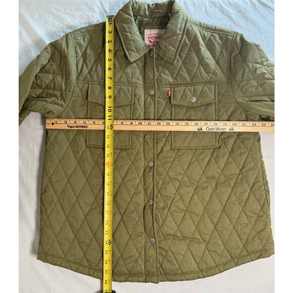 LEVIS Quilted Shacket Jacket Military Olive Womens Size MEDIUM - Picture 13 of 13